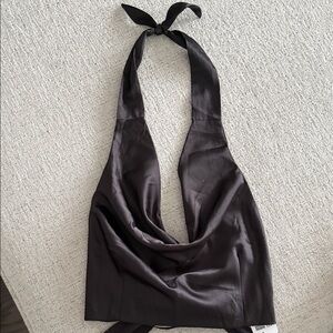 NWT Black scoop neck halter top